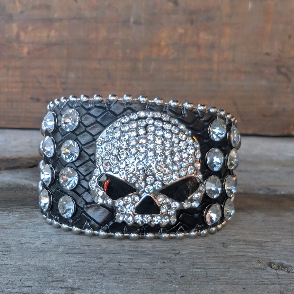 Genuine Skull Leather Bracelet